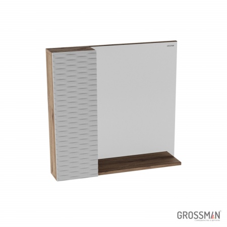 Шкаф-зеркало Grossman АЛЬБА-80 см лев веллингтон/белый