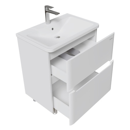 Тумба напольная "АДЕЛЬ-НОРМА-70 см" с 2-я ящ. белый глянец (ум. Aдель-70)