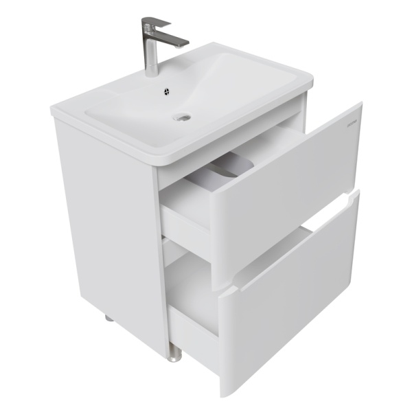 Тумба напольная "АДЕЛЬ-НОРМА-70 см" с 2-я ящ. белый глянец (ум. Aдель-70)