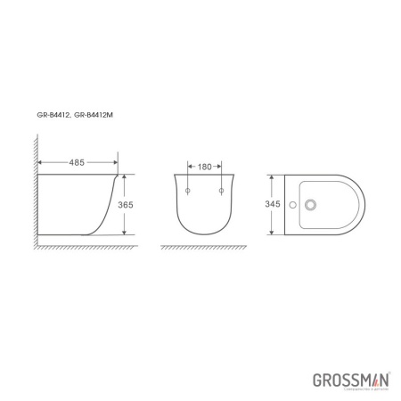 Биде подвесное Grossman GR-B4412M