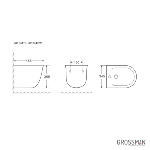 Биде подвесное Grossman GR-B4412M