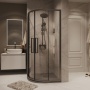Душевое ограждение Grossman Cosmo 301.K33.02.9090.42.00 (90х90х195) четверть круга,раздвижная,графит сатин,стекло прозрачное, 1 место