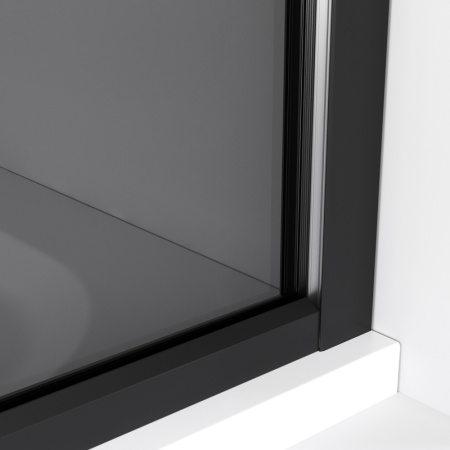 Душевая перегородка Niagara Nova NG-689-90TBLACK (90х200) черный матовый,стекло тонированное,1 место