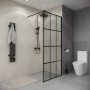 Душевая перегородка Niagara Eco NG-552-80BLACK (80х190) черный,стекло клетка,1 место
