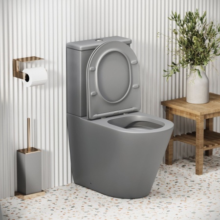 Унитаз компакт Grossman Color GR-4480GLMS светло серый матовый