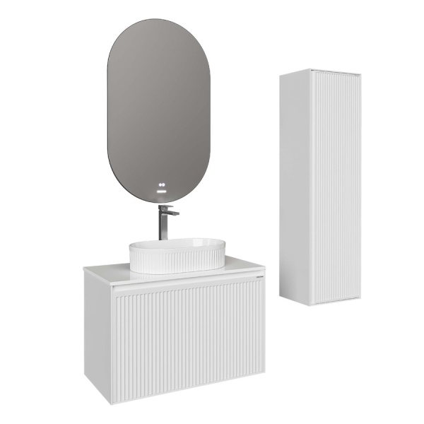 Тумба подвесная "КРИСТАЛЛ-80 см" с 1 ящ. белая глянец