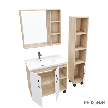 Зеркало Grossman ФЛАЙ-80 см дуб сонома