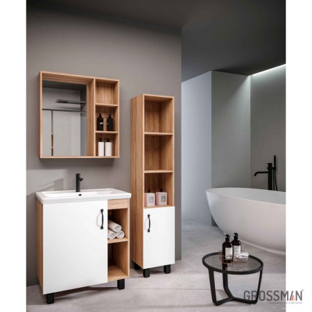 Тумба напольная Grossman ФЛАЙ-70 см дуб сонома/белая