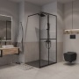 Душевая перегородка Niagara Nova NG-686-90BLACK (90х195) черный матовый,стекло прозрачное,1 место