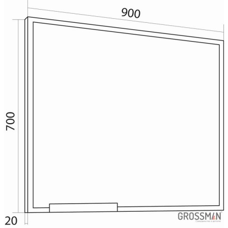Зеркало Grossman ЛОФТ-90 см с полкой черное
