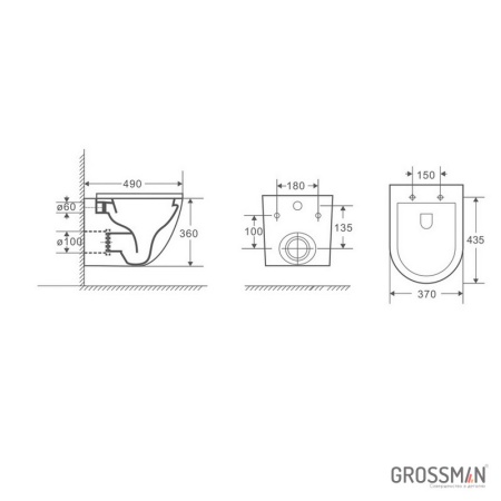 Унитаз подвесной Grossman GR-4455SQ