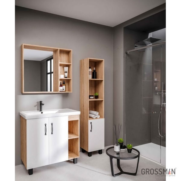 Зеркало Grossman ФЛАЙ-80 см дуб сонома