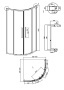 Душевое ограждение Grossman Cosmo 301.K33.02.9090.42.00 (90х90х195) четверть круга,раздвижная,графит сатин,стекло прозрачное, 1 место