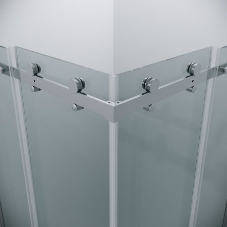 Душевое ограждение Grossman Classic 300.K33.04.8080.10.00 (80х80х195) квадрат,раздвижная,хром,стекло прозрачное, 2 места