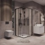 Душевое ограждение Grossman Cosmo 300.K33.02.9090.21.00 (90х90х195) квадрат,раздвижная,черный матовый,стекло прозрачное, 1 место