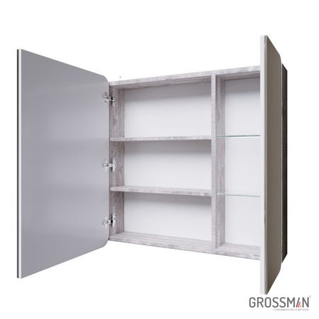 Шкаф-зеркало Grossman ТАЛИС-80 см бетон пайн