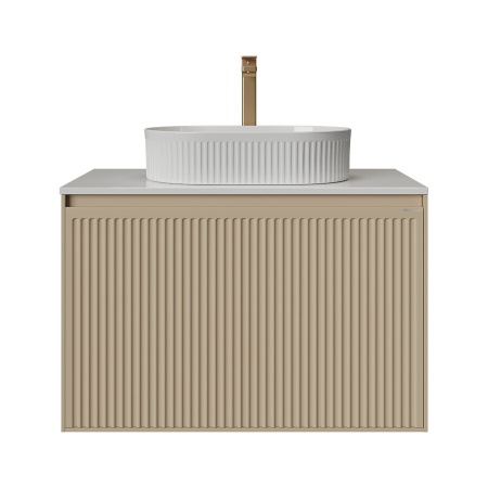 Тумба подвесная "КРИСТАЛЛ-80 см" с 1 ящ. беж. матовая