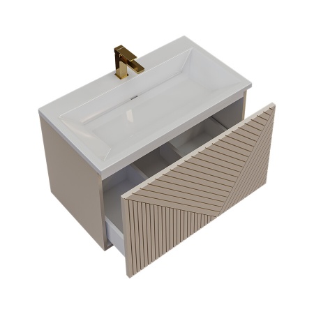 Тумба подвесная "БЛИСС-80 см" с 1 ящ. беж. матовая (ум. Блисс-80 см.)