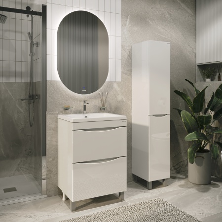 Тумба напольная "ВИСТА-58 см" с 2-я ящ. белый глянец (ум. Alice-58)