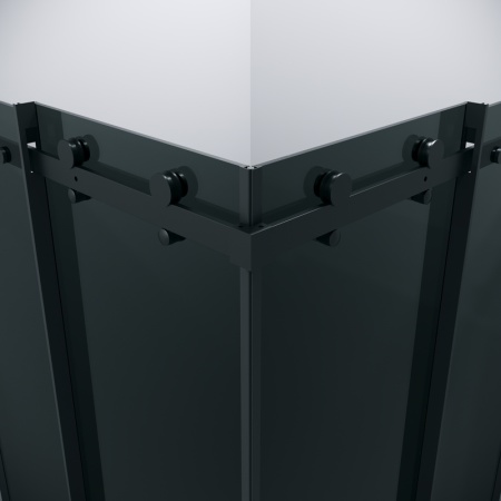 Душевое ограждение Grossman Classic 300.K33.04.9090.21.10 (90х90х195) квадрат,раздвижная,черный матовый,стекло тонированное, 2 места