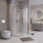 Душевое ограждение Niagara Nova NG-3625-34 (80х80х195) четверть круга, хром,двери раздвижные,стекло шиншилла,1 место