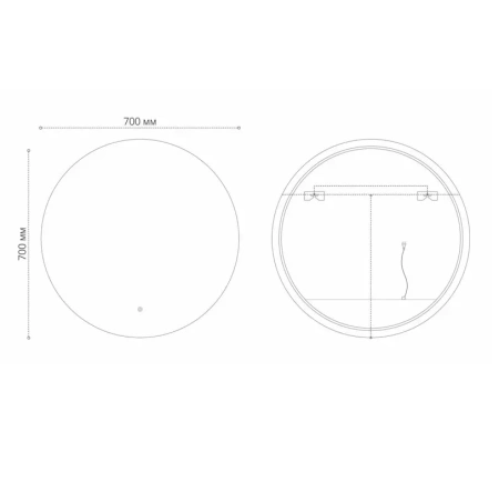 Зеркало Grossman Cosmo-норма 70 х 70 см, LED подсветка, подогрев, 197070