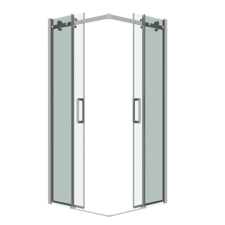 Душевое ограждение Grossman Classic 300.K33.04.8080.10.00 (80х80х195) квадрат,раздвижная,хром,стекло прозрачное, 2 места