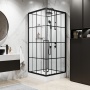 Душевая кабина Niagara Standart ST100/15QR/KL/BKT (100х100х225) низкий поддон(15см),черный,стекло прозрачное,3 места