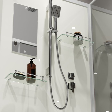 Душевая кабина Niagara Standart ST80/15Q/BK (80х80х200) квадрат,поддон 15см,распашная,проф.белый,без крыши,3 места