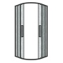Душевое ограждение Grossman Cosmo 301.K33.02.1010.21.02 (100х100х195) четверть круга,раздвижная,черный матовый,стекло шиншилла, 1 место