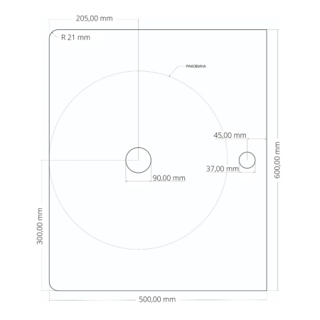 Столешница "НОРМА-60 см" черная (искусственный камень)