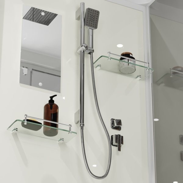 Душевая кабина Niagara Standart ST100/15Q (100х100х215) квадрат,поддон 15см,распашная,проф.белый,3 места