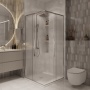Душевое ограждение Niagara Nova NG-3622-34 (80х80х195) квадрат,хром,двери раздвижные,стекло шиншилла,1 место