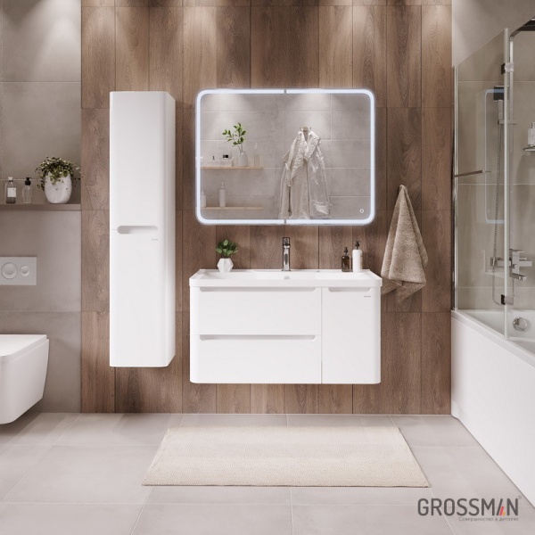 Тумба подвесная Grossman АДЕЛЬ-100 см с 2-я ящиками белая