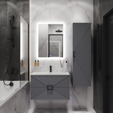 Пенал подвесной "ЛУКСОР-35 см" универсальный, графит матовый