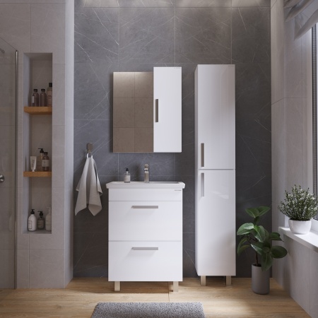 Тумба напольная "НЕО-60 см" с 2-я ящ. белая (ум.Фостер-60)