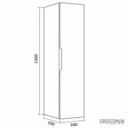 Пенал подвесной Grossman ФОРТА-30 см темный дуб галифакс