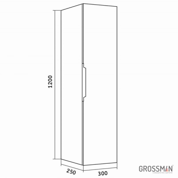 Пенал подвесной Grossman ФОРТА-30 см темный дуб галифакс