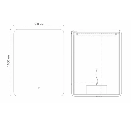 Зеркало Grossman Elegans-промо 60 х 100 см, LED подсветка, сенсорный выключатель, 17601001