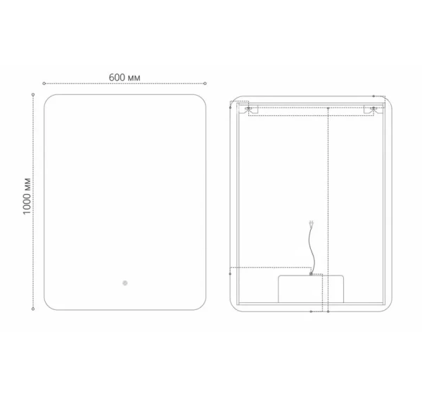 Зеркало Grossman Elegans-промо 60 х 100 см, LED подсветка, сенсорный выключатель, 17601001