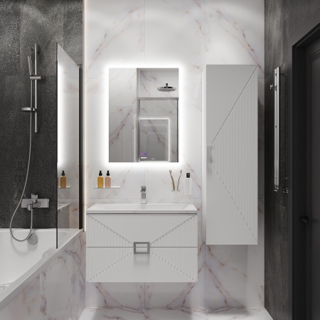 Тумба подвесная "ЛУКСОР-60 см" с 2-я ящ. белая матовая (ум. Блисс-60 см.)