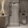 Душевое ограждение Niagara Nova NG-6822-34ВLACK (80х80х195) квадрат,черный матовый,двери раздвижные,стекло прозрачное,1 место