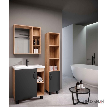 Тумба напольная Grossman ФЛАЙ-70 см дуб сонома/серая