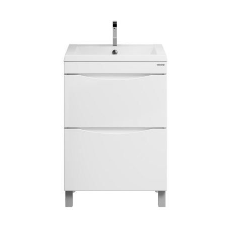 Тумба напольная "ВИСТА-58 см" с 2-я ящ. белый глянец (ум. Alice-58)