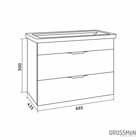 Тумба подвесная Grossman ФОРТА-70 см дуб галифакс