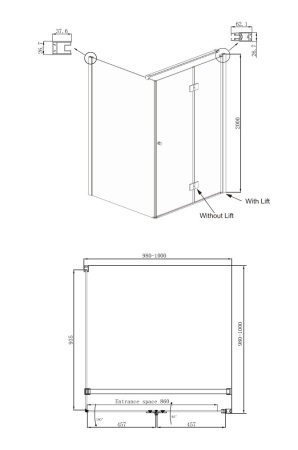 Душевое ограждение Ambassador Diamond 12011106R