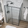 Душевое ограждение Grossman Galaxy 100.K33.01.110.21.02-200.K33.01.90.21.02 (110х90х195) раздвижная(левая),черный матовый,стекло шиншилла,2 места