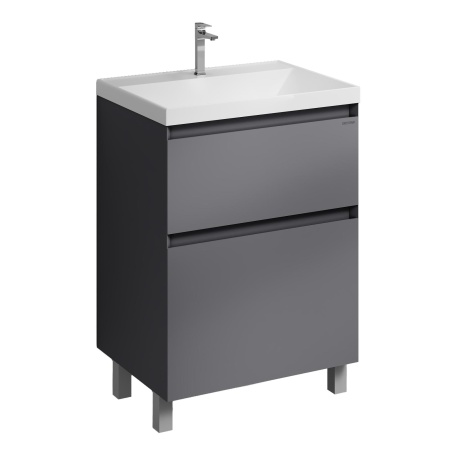 Тумба напольная "МЕРКАДО-60 см" с 2-я ящ. графит матовая (ум. Classica-60)