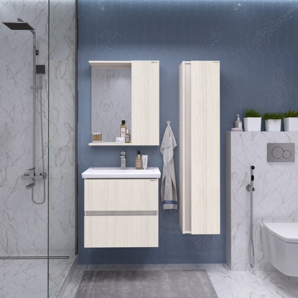 Шкаф-зеркало "ЮНИТ-60 см", универсал. кадена лайт