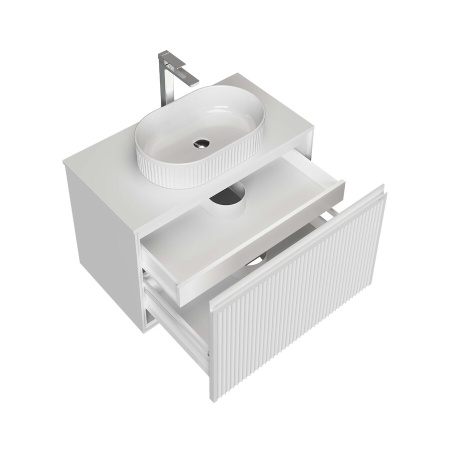 Тумба подвесная "КРИСТАЛЛ-80 см" с 1 ящ. белая глянец